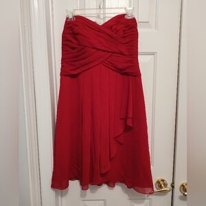Adorable red strapless cocktail dress, NWOT